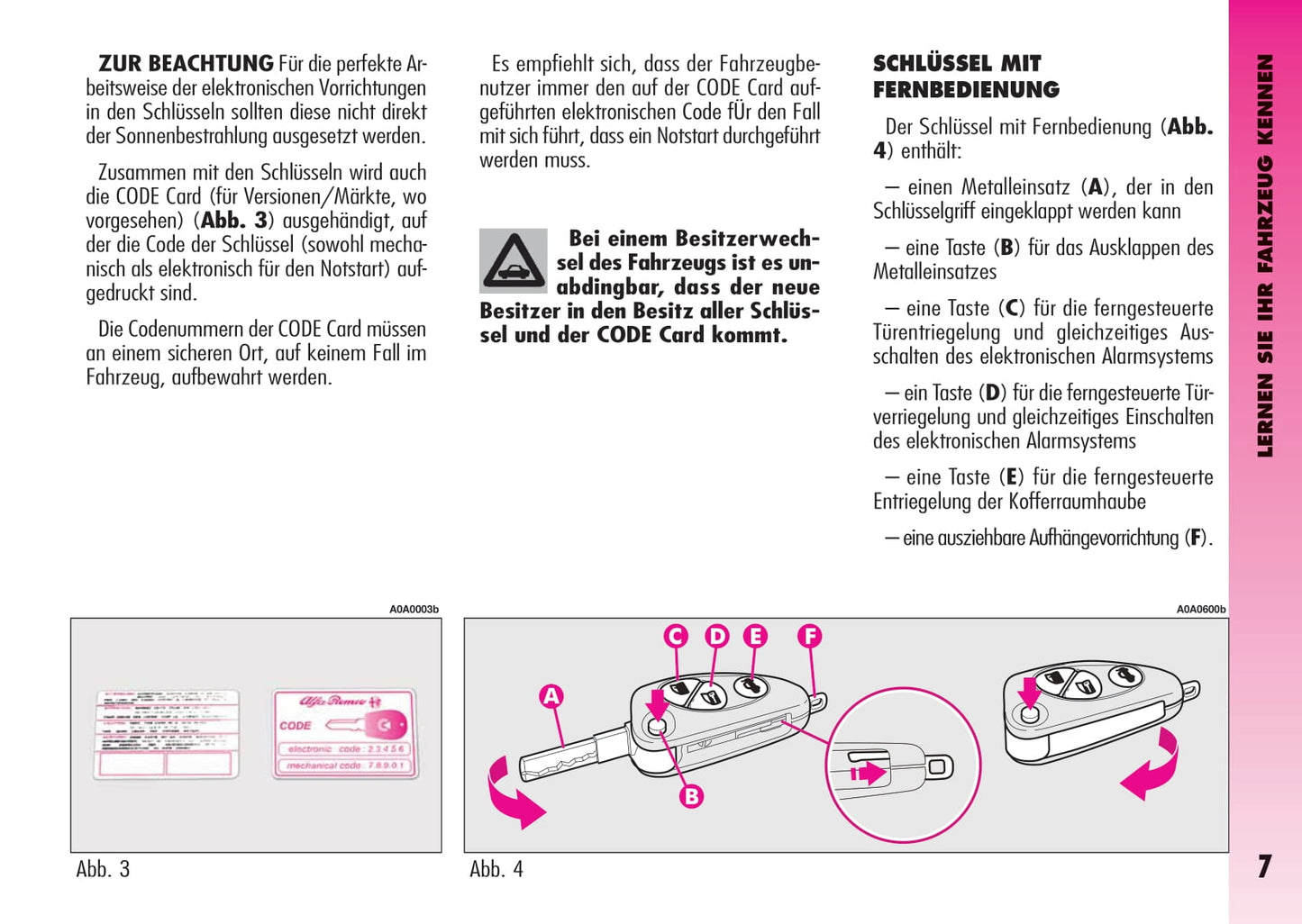 2007-2011 Alfa Romeo GT Owner's Manual | German
