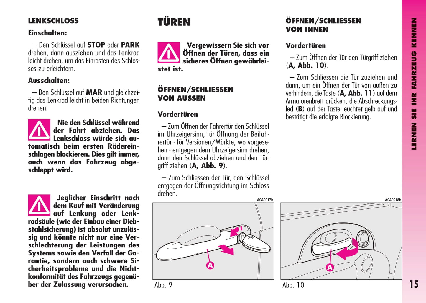 2007-2011 Alfa Romeo GT Owner's Manual | German