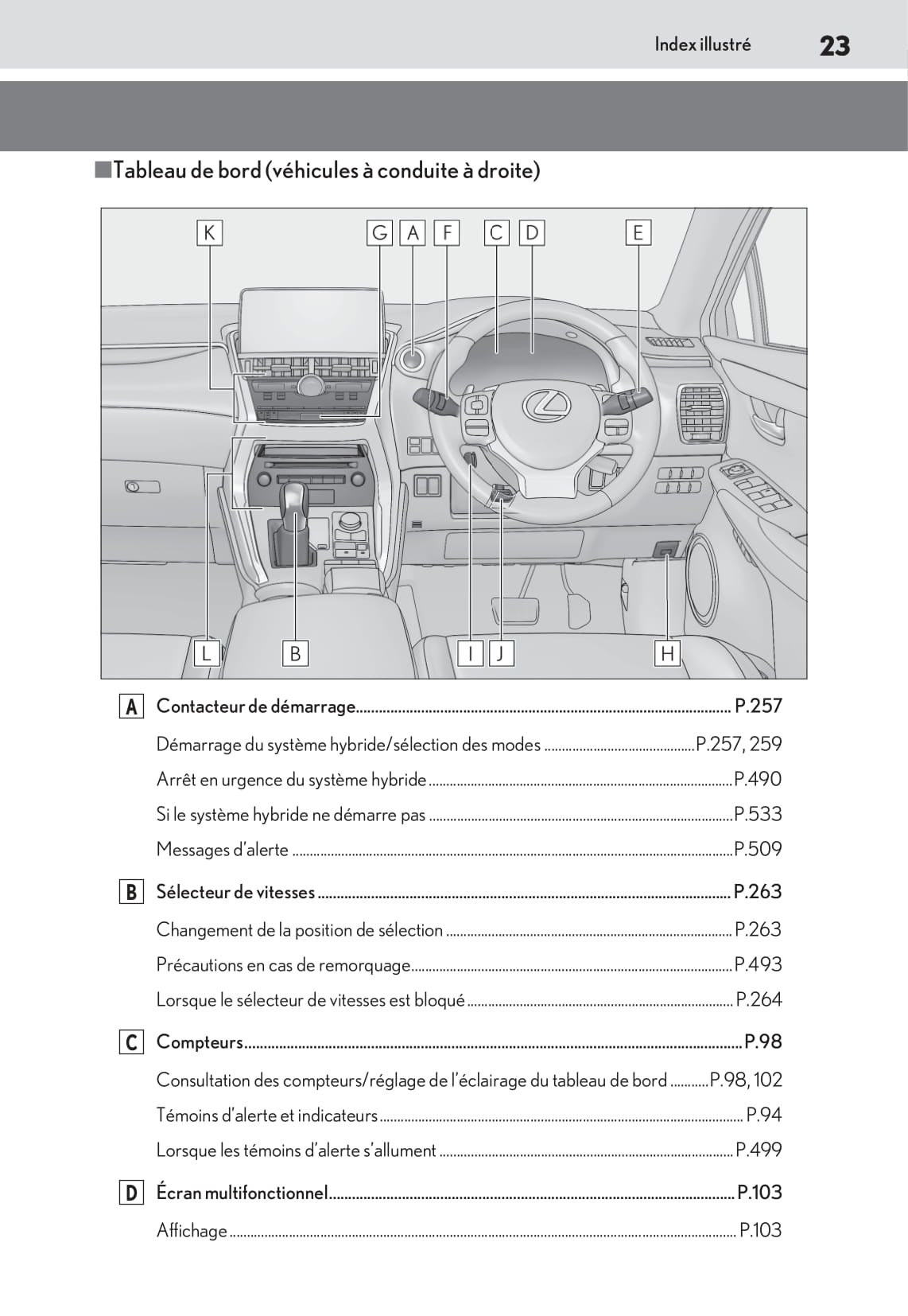 2019-2020 Lexus NX 300h Owner's Manual | French