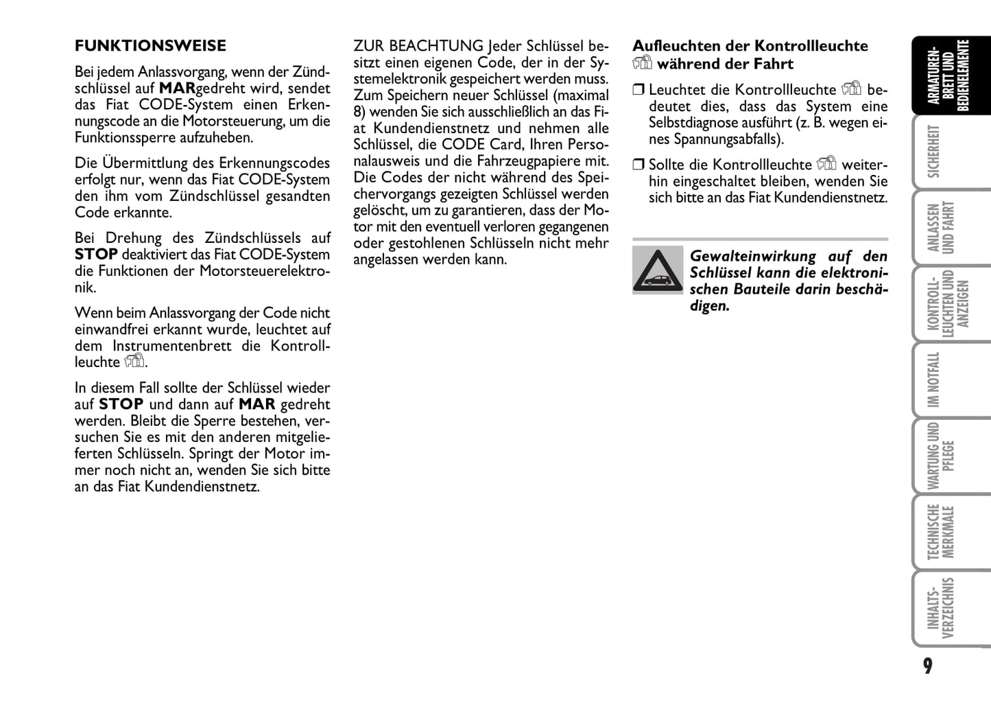 2006-2007 Fiat Stilo Owner's Manual | German