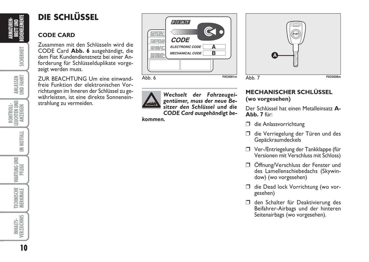 2006-2007 Fiat Stilo Owner's Manual | German