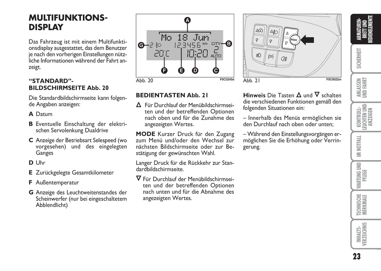 2006-2007 Fiat Stilo Owner's Manual | German