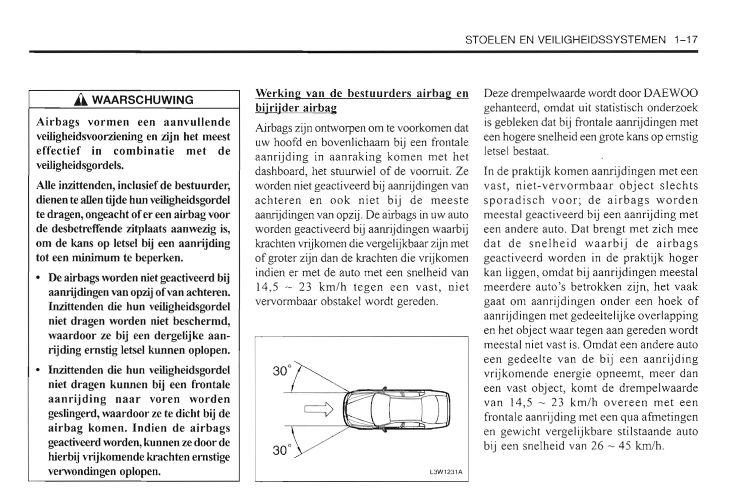 2000-2006 Daewoo Evanda Owner's Manual | Dutch