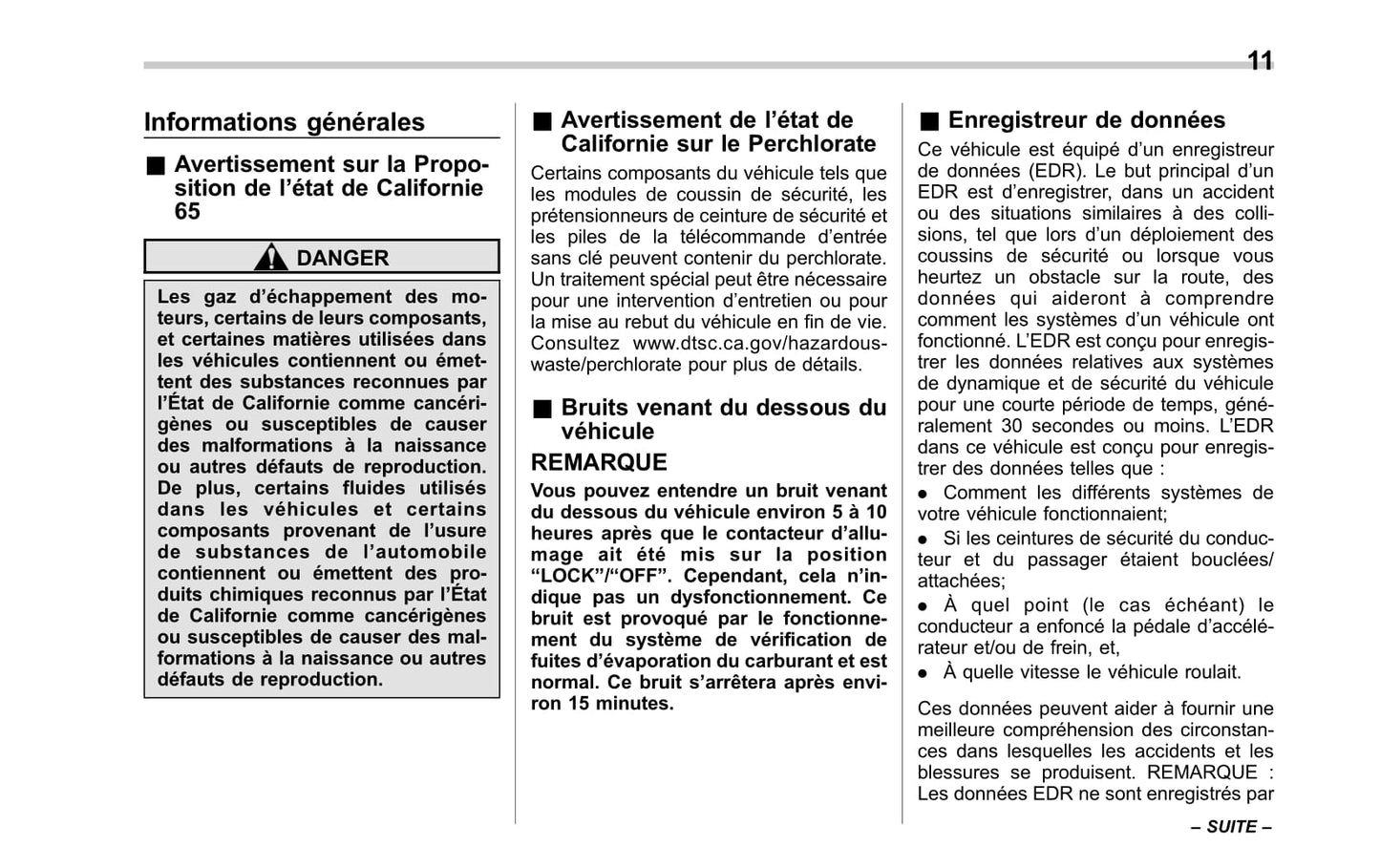 2017 Subaru Impreza Owner's Manual | French