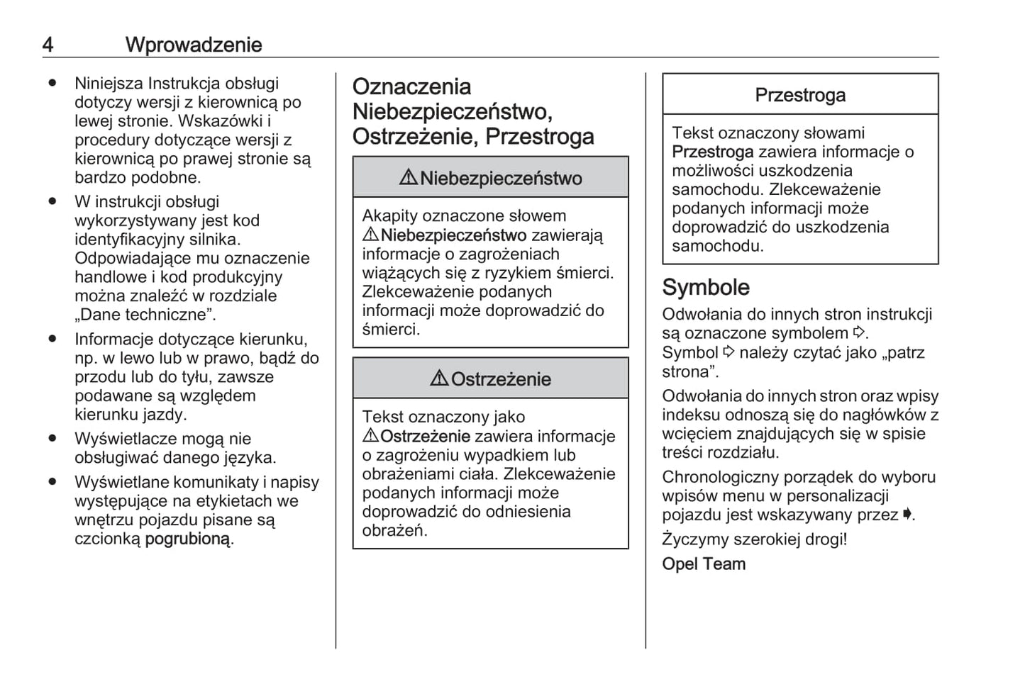 2018-2019 Opel Astra Owner's Manual | Polish