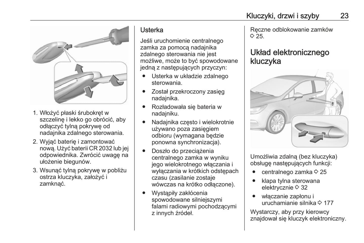 2018-2019 Opel Astra Owner's Manual | Polish