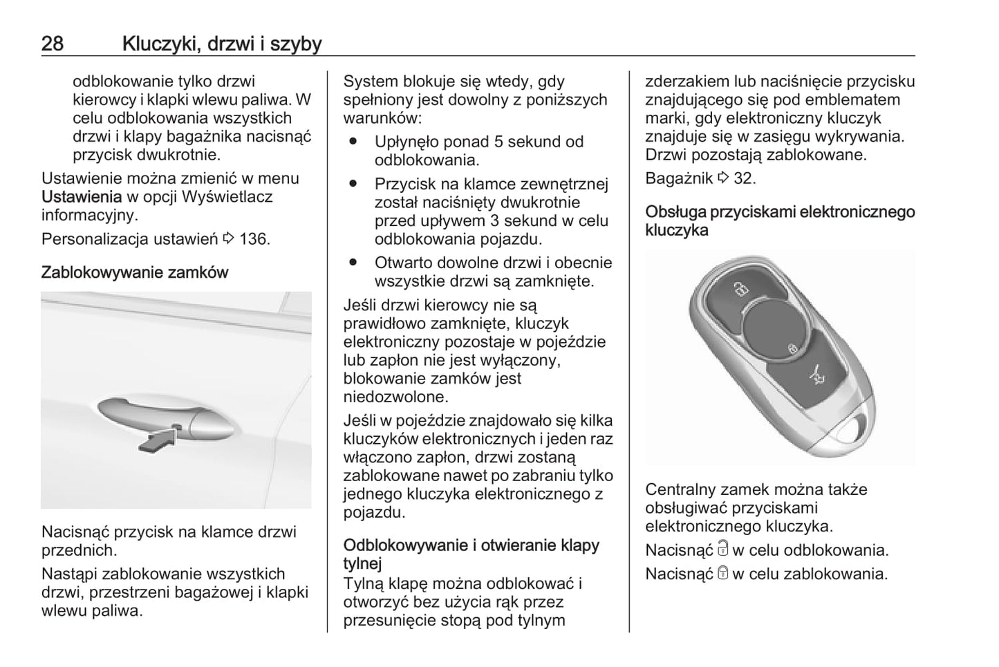 2018-2019 Opel Astra Owner's Manual | Polish