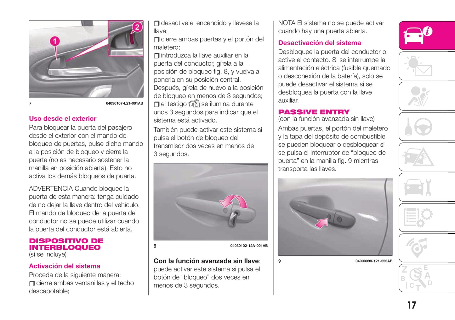 2016-2018 Abarth 124 Spider Manuel du propriétaire | Espagnol
