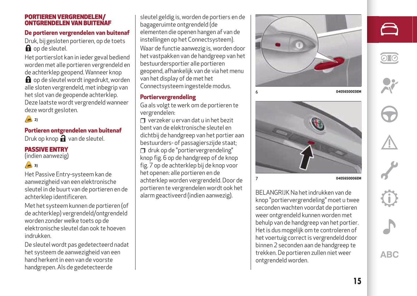 2016-2020 Alfa Romeo Giulia Owner's Manual | Dutch