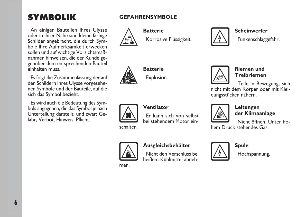 2007-2008 Fiat Ulysse Owner's Manual | German