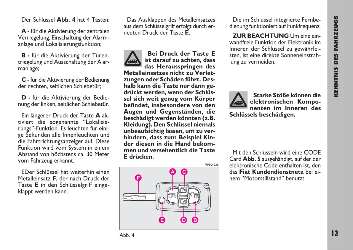 2007-2008 Fiat Ulysse Owner's Manual | German
