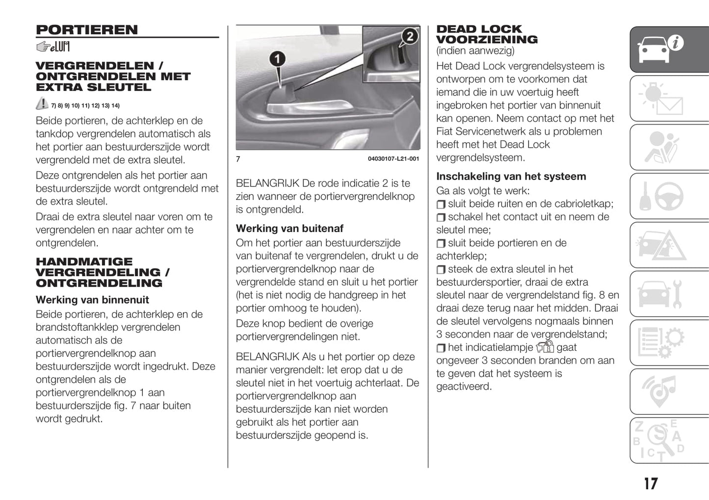 2017-2019 Fiat 124 Spider Manuel du propriétaire | Néerlandais