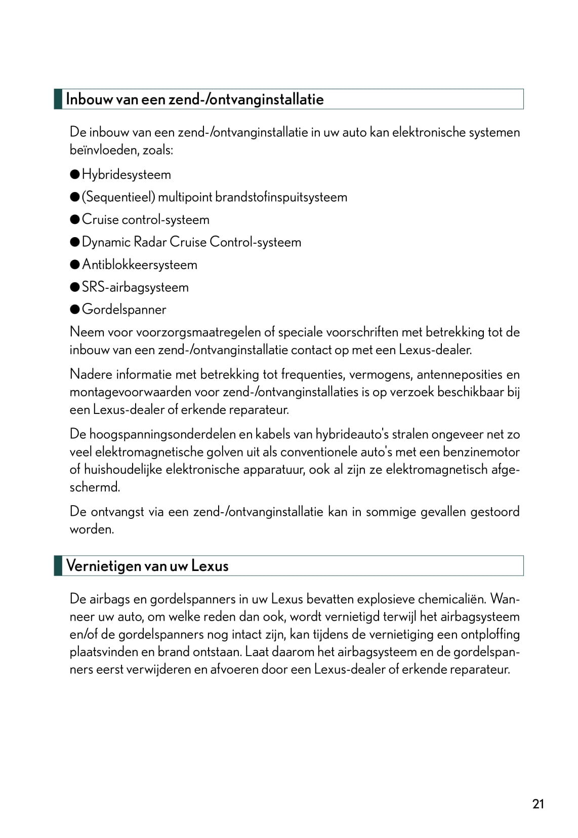 2014-2015 Lexus RX 450h Owner's Manual | Dutch