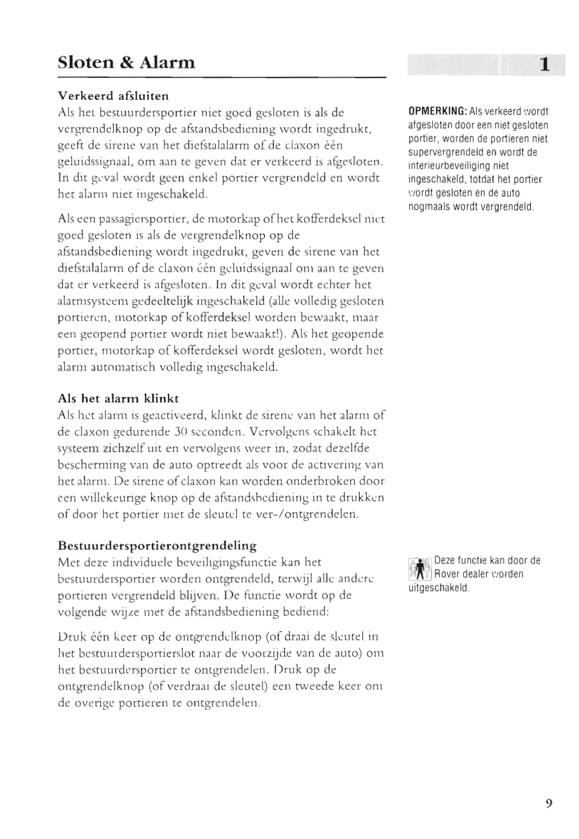 1999-2003 Rover 75 Owner's Manual | Dutch