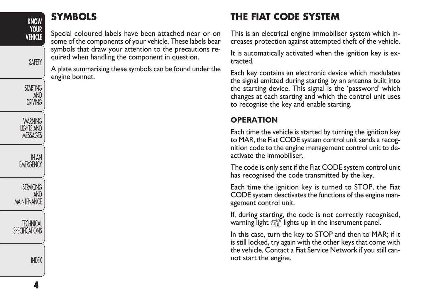 2010-2011 Fiat Doblò Owner's Manual | English