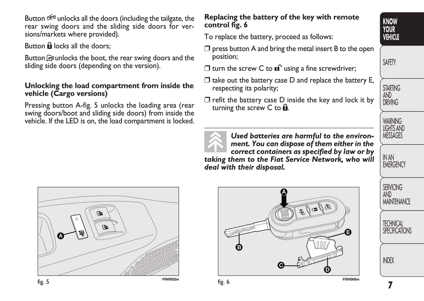 2010-2011 Fiat Doblò Owner's Manual | English