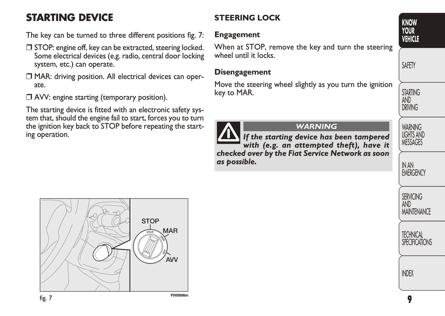 2010-2011 Fiat Doblò Owner's Manual | English