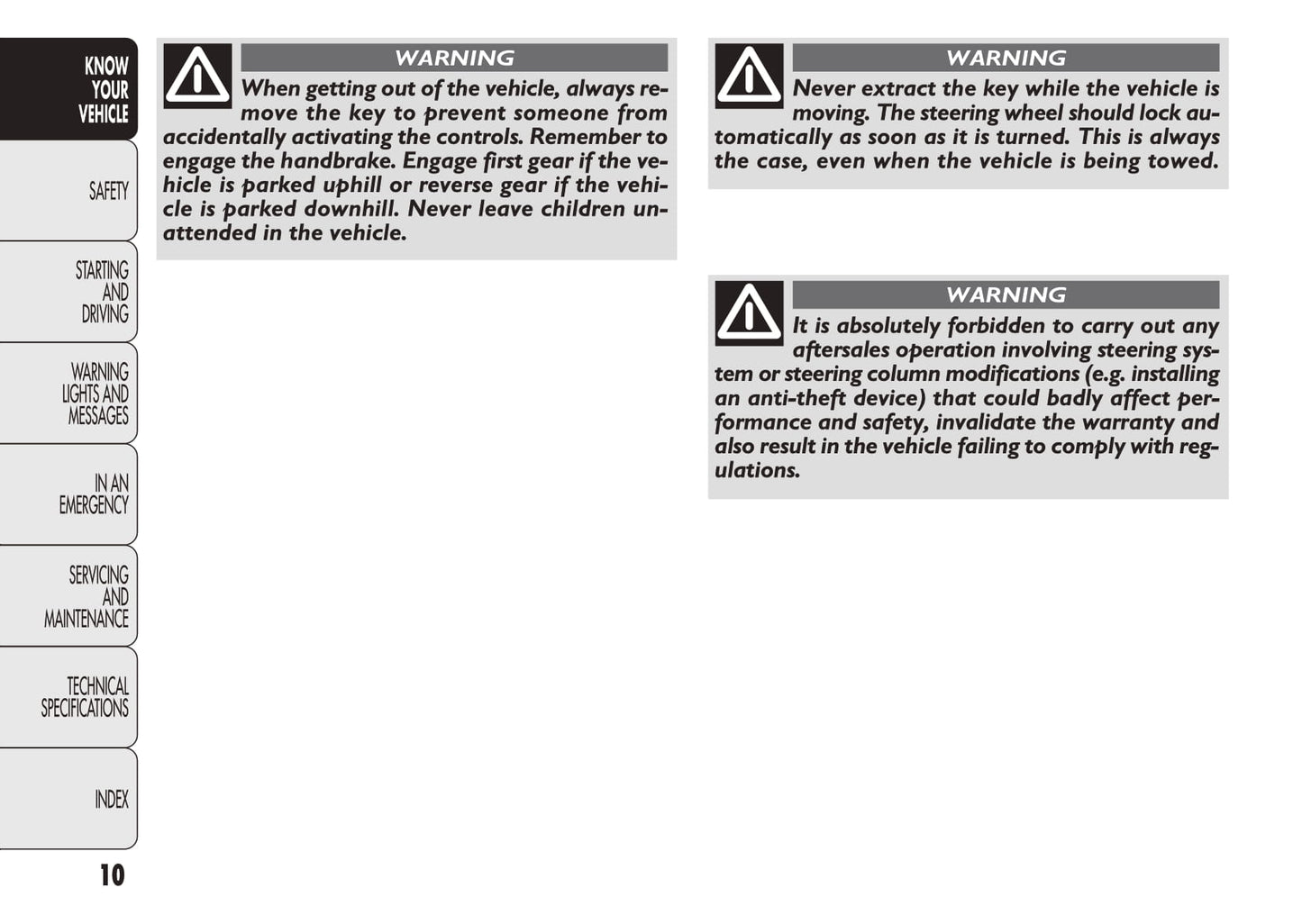 2010-2011 Fiat Doblò Owner's Manual | English
