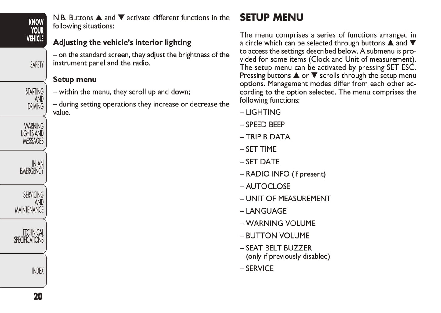 2010-2011 Fiat Doblò Owner's Manual | English