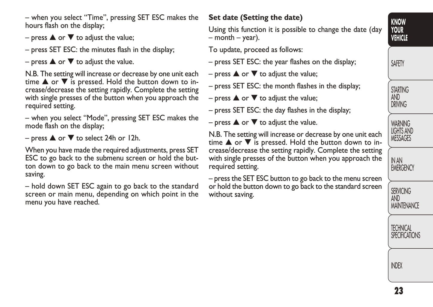 2010-2011 Fiat Doblò Owner's Manual | English