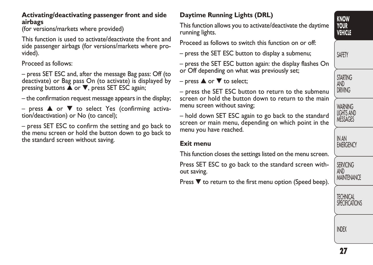 2010-2011 Fiat Doblò Owner's Manual | English