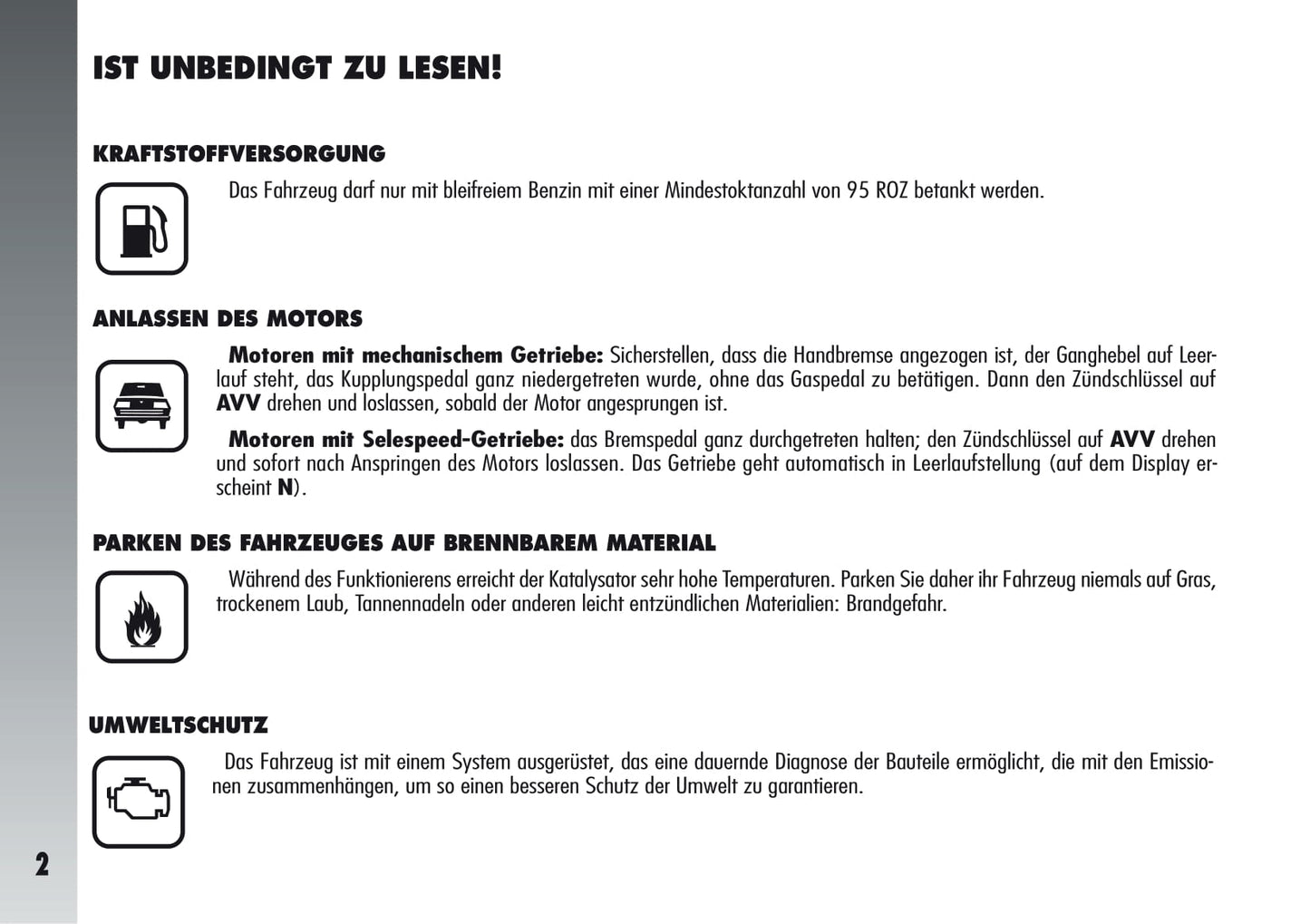2005-2011 Alfa Romeo 147 GTA Owner's Manual | German