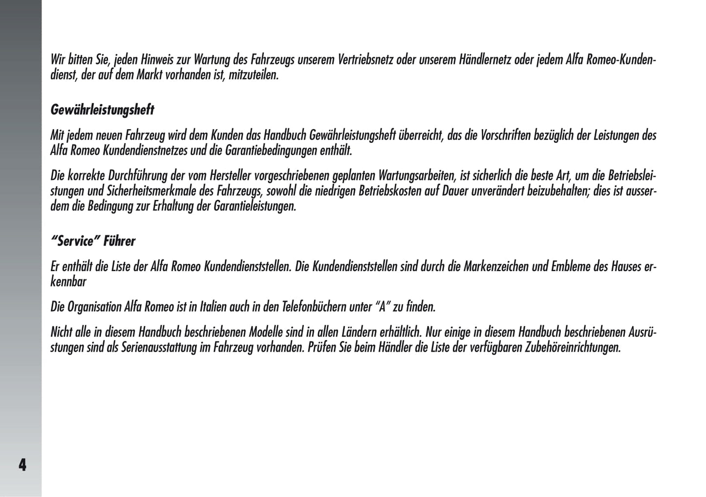 2005-2011 Alfa Romeo 147 GTA Owner's Manual | German
