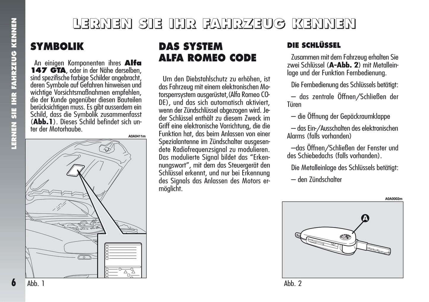 2005-2011 Alfa Romeo 147 GTA Owner's Manual | German