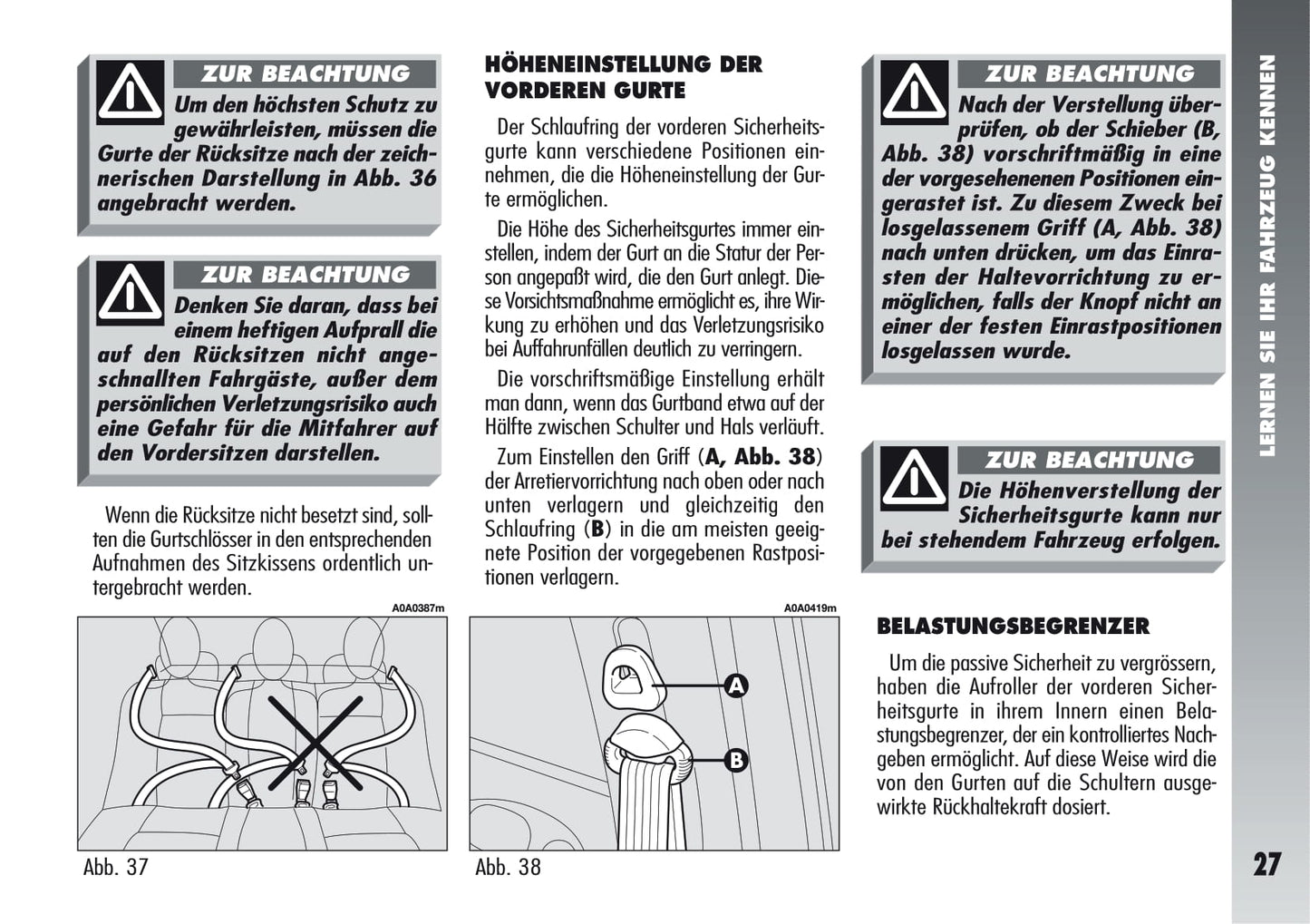 2005-2011 Alfa Romeo 147 GTA Owner's Manual | German