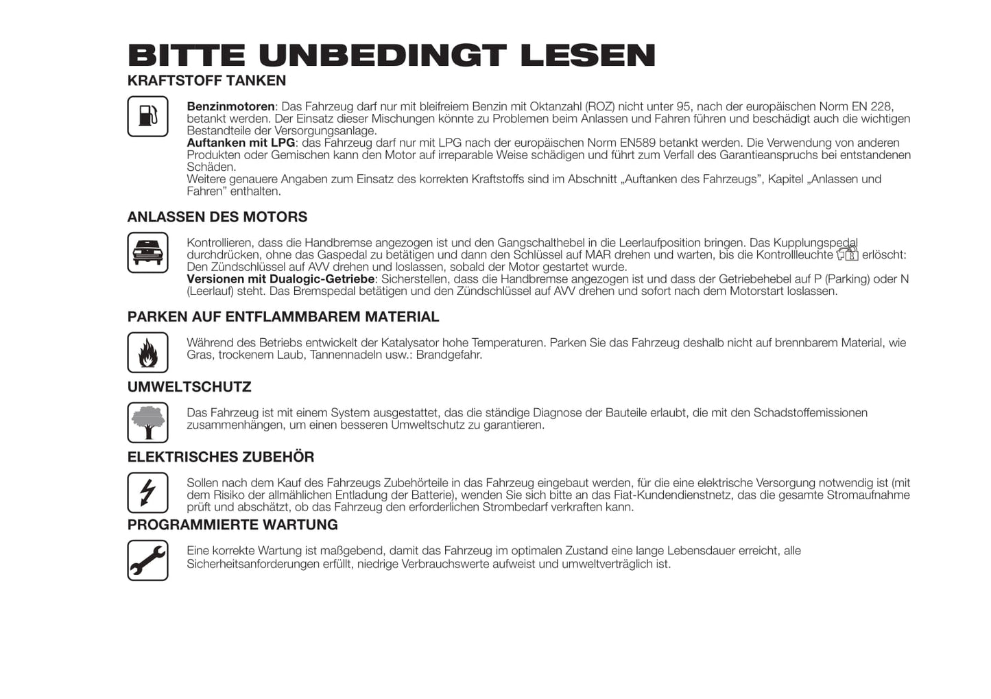 2018-2019 Fiat 500/500C Owner's Manual | German