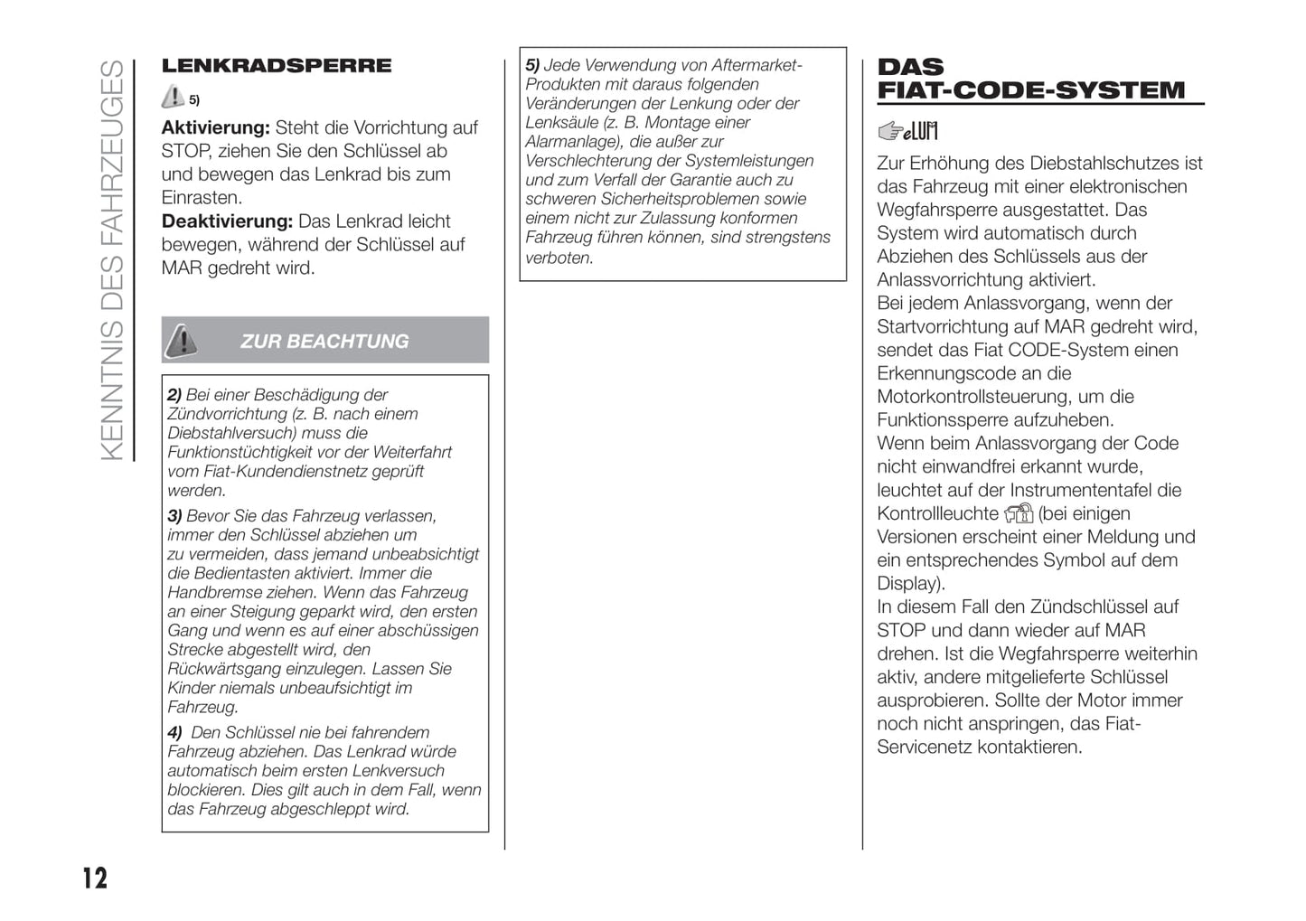 2018-2019 Fiat 500/500C Owner's Manual | German