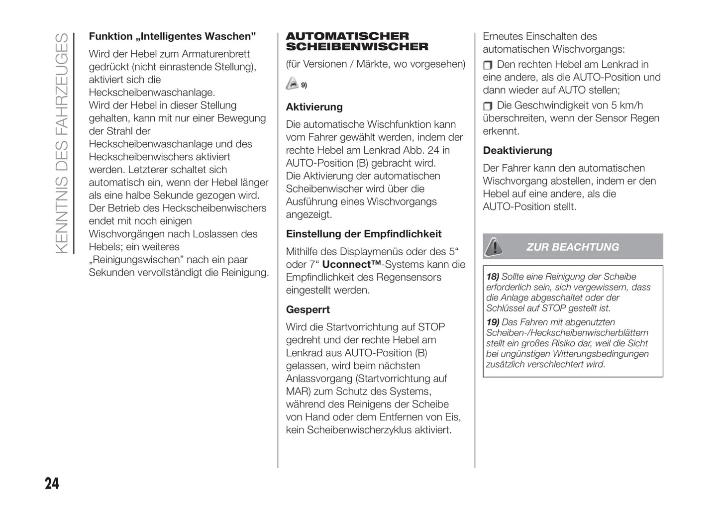 2018-2019 Fiat 500/500C Owner's Manual | German
