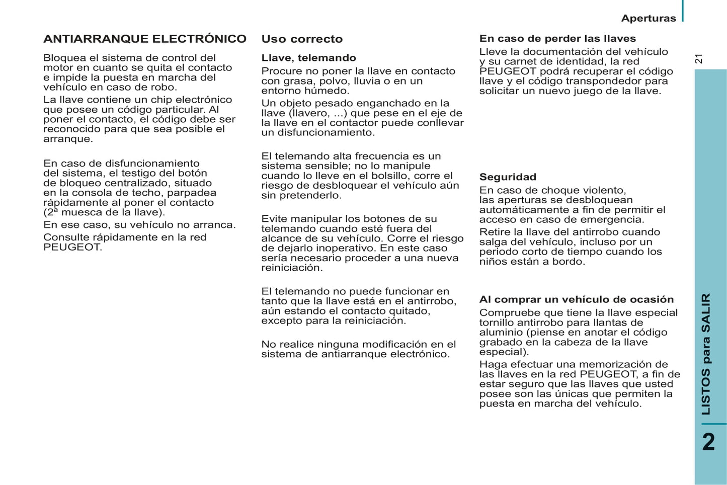 2013-2014 Peugeot 807 Owner's Manual | Spanish