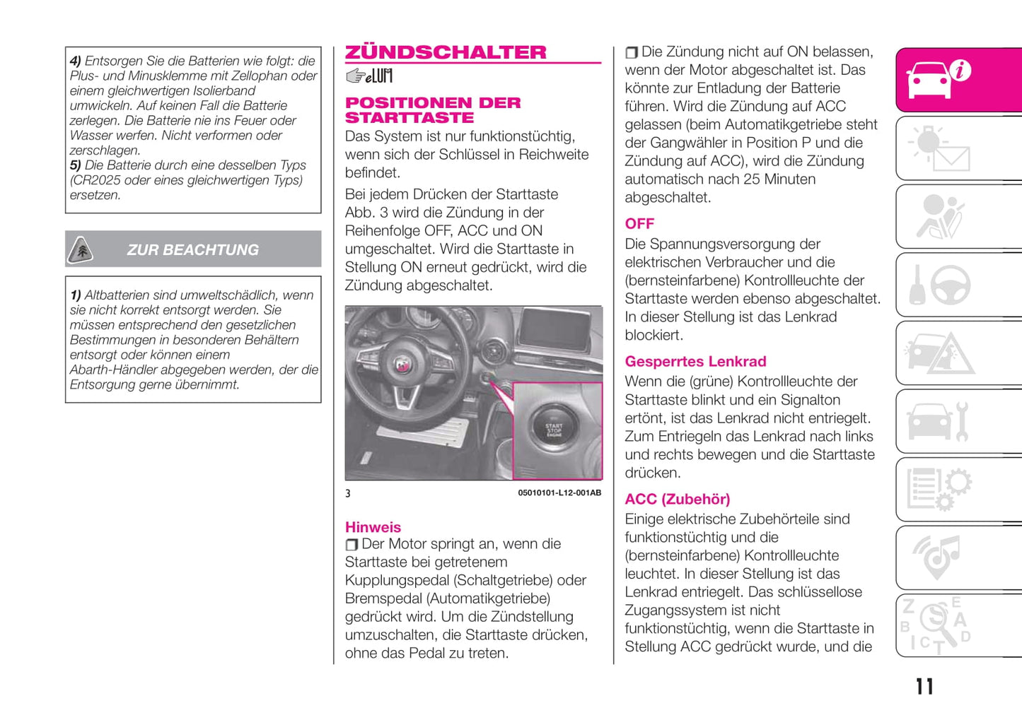2018-2020 Abarth 124 Spider Owner's Manual | German