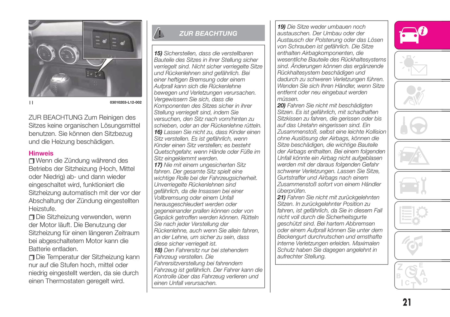 2018-2020 Abarth 124 Spider Owner's Manual | German