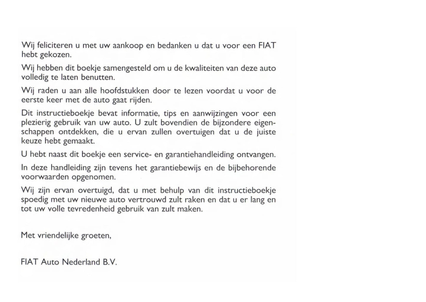 1997-1998 Fiat Cinquecento Owner's Manual | Dutch