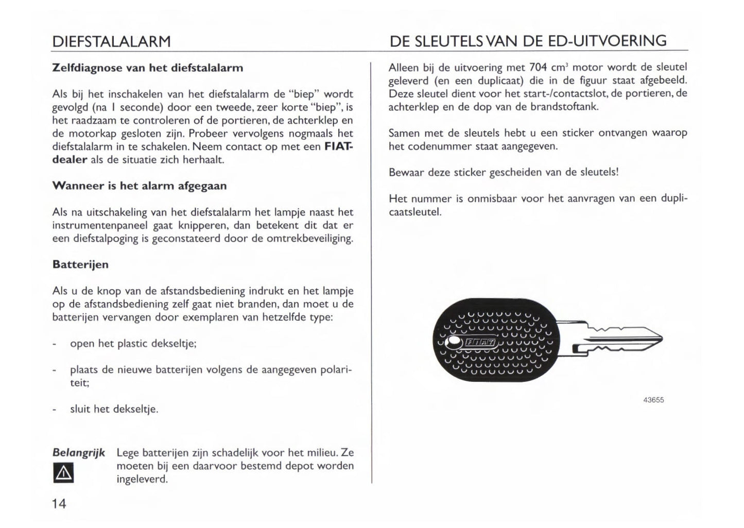 1997-1998 Fiat Cinquecento Owner's Manual | Dutch