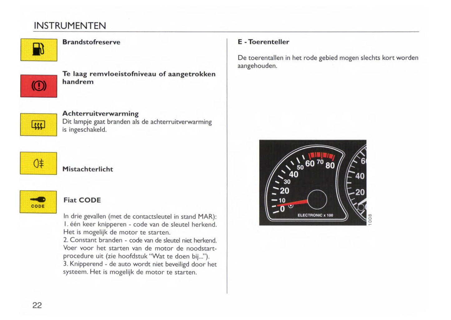 1997-1998 Fiat Cinquecento Owner's Manual | Dutch