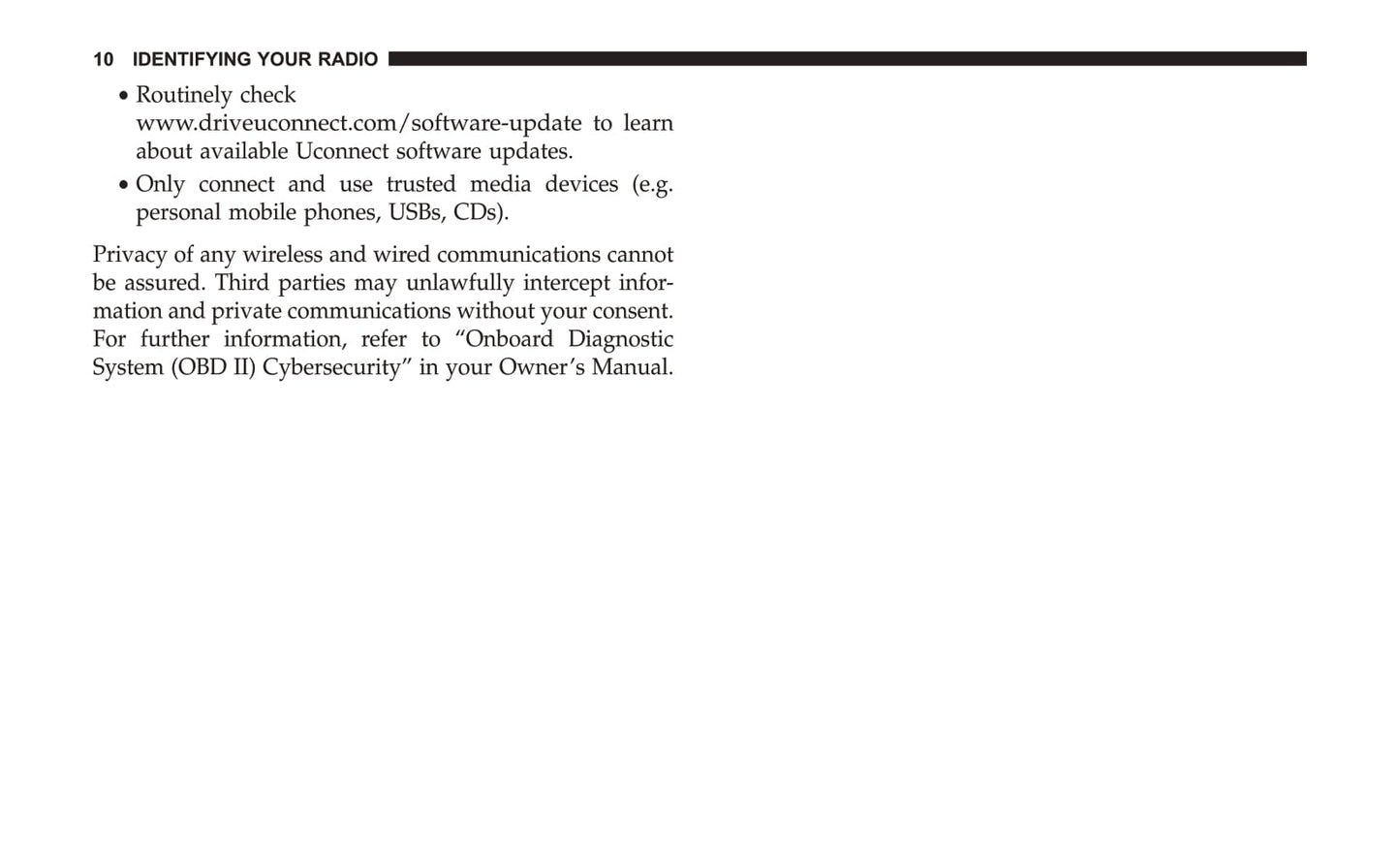 Uconnect 8.4 / 8.4 Nav Supplement Manuel du propriétaire