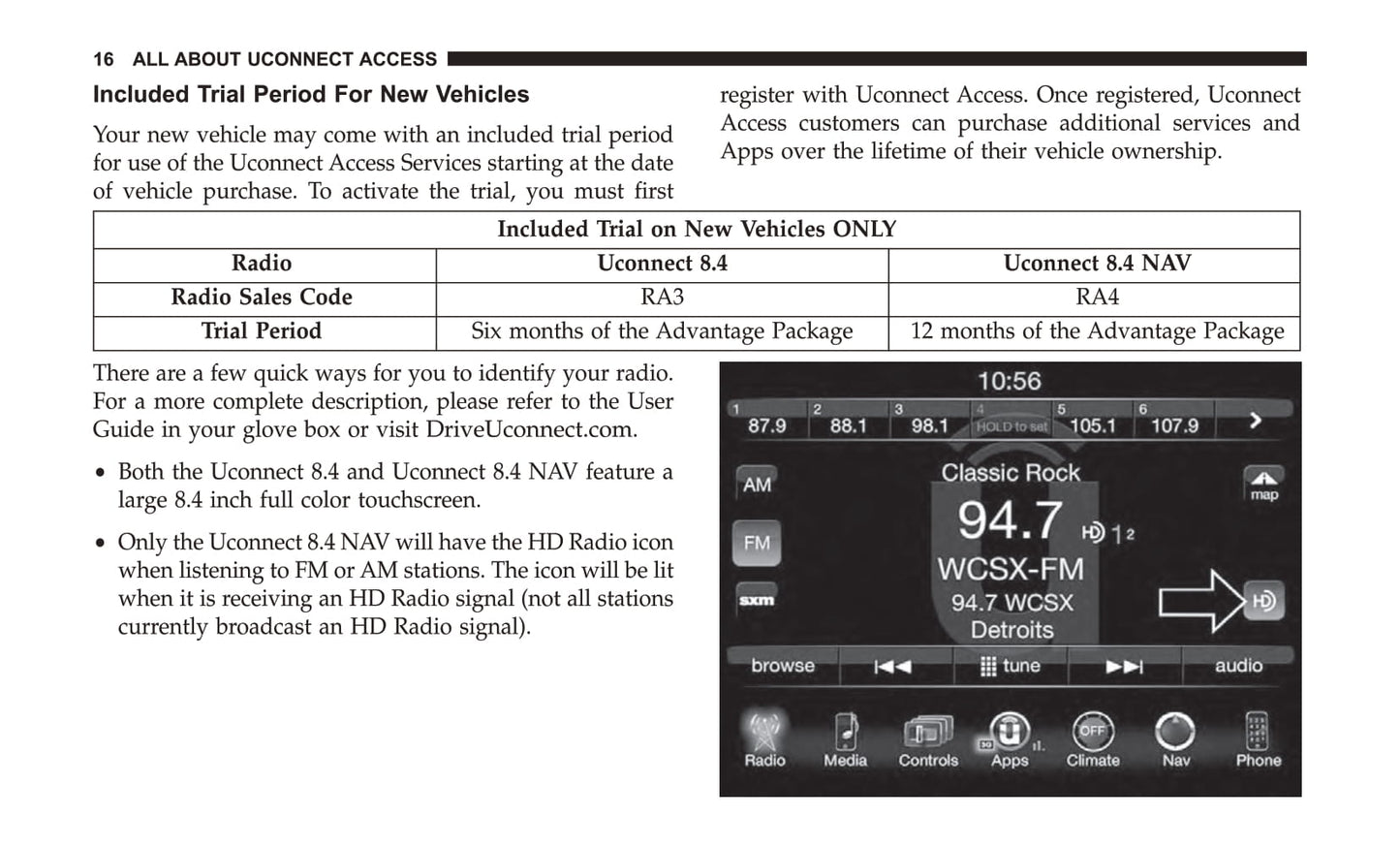 Uconnect 8.4 / 8.4 Nav Supplement Manuel du propriétaire