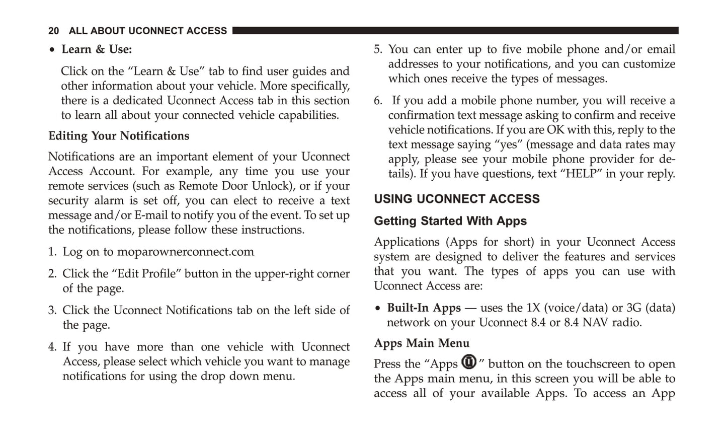 Uconnect 8.4 / 8.4 Nav Supplement Manuel du propriétaire