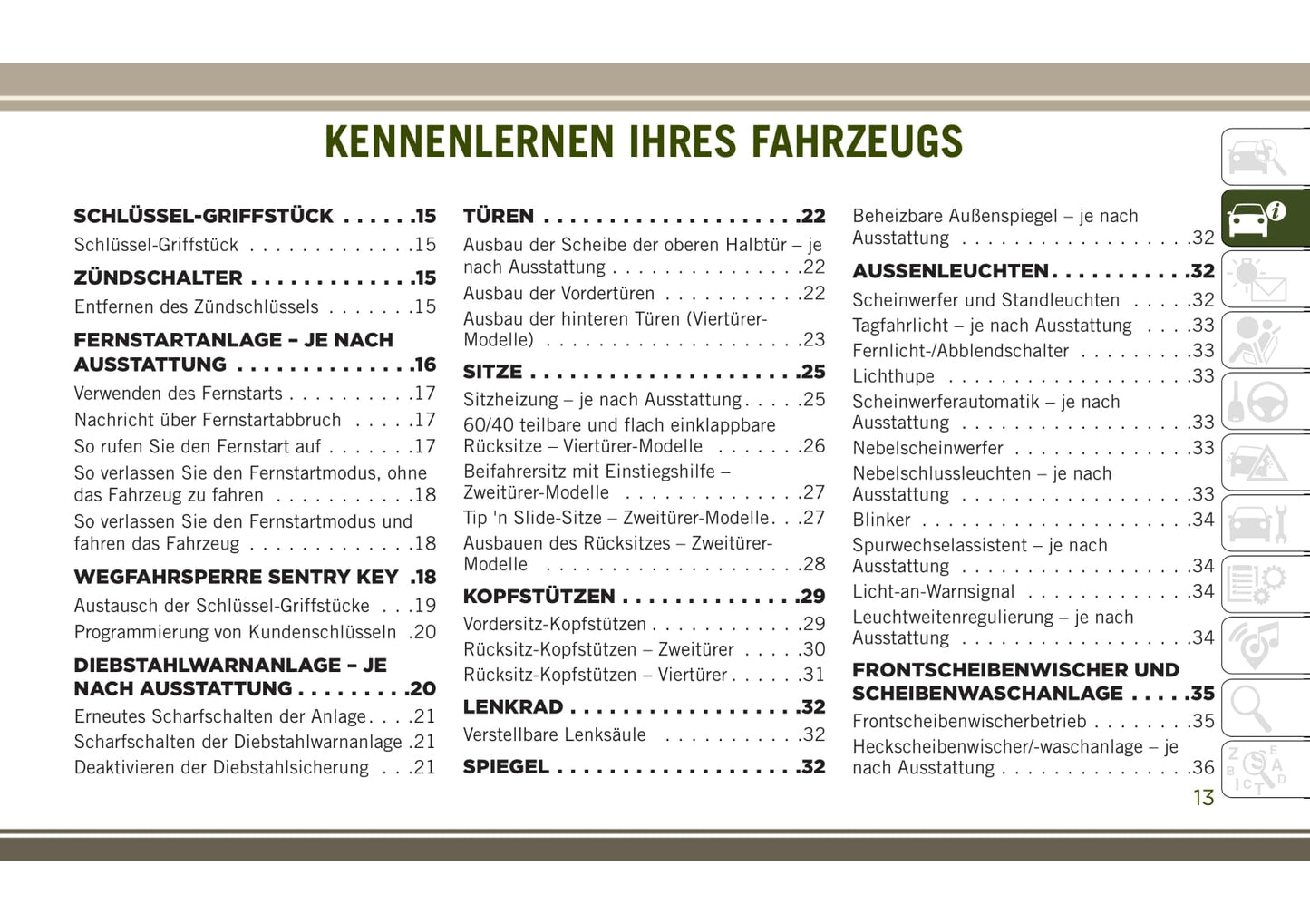 2014-2017 Jeep Wrangler Manuel du propriétaire | Allemand