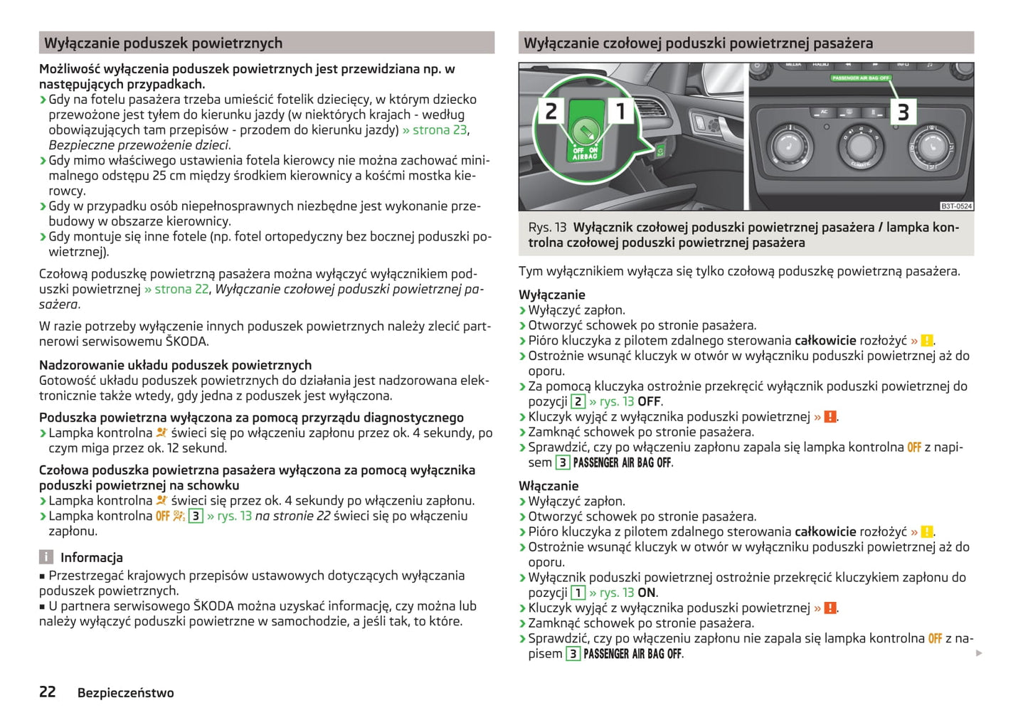 2015-2016 Skoda Superb Owner's Manual | Polish