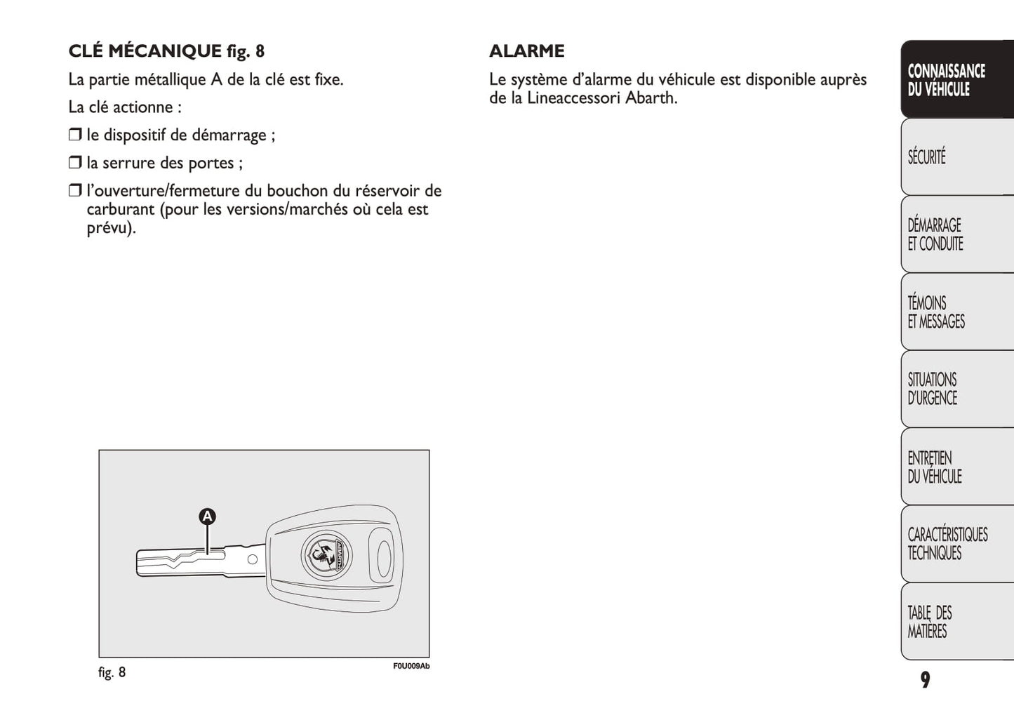 2010-2014 Abarth Punto Evo Owner's Manual | French