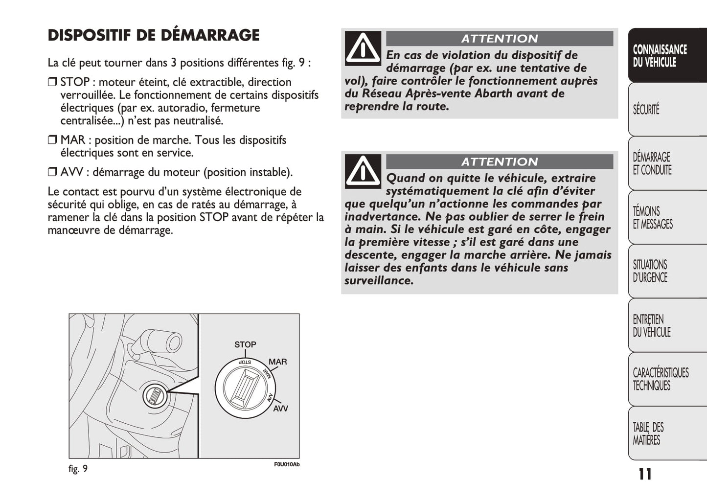 2010-2014 Abarth Punto Evo Owner's Manual | French