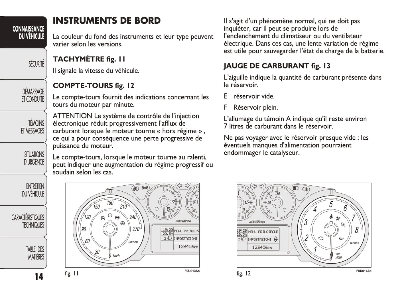 2010-2014 Abarth Punto Evo Owner's Manual | French
