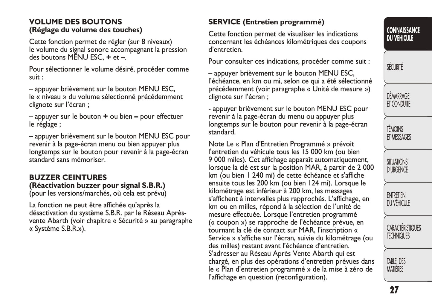 2010-2014 Abarth Punto Evo Owner's Manual | French
