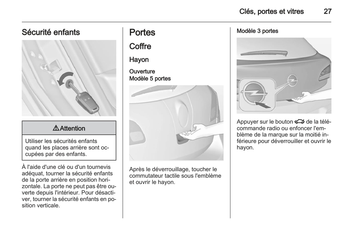 2012-2013 Opel Astra Manuel du propriétaire | Français