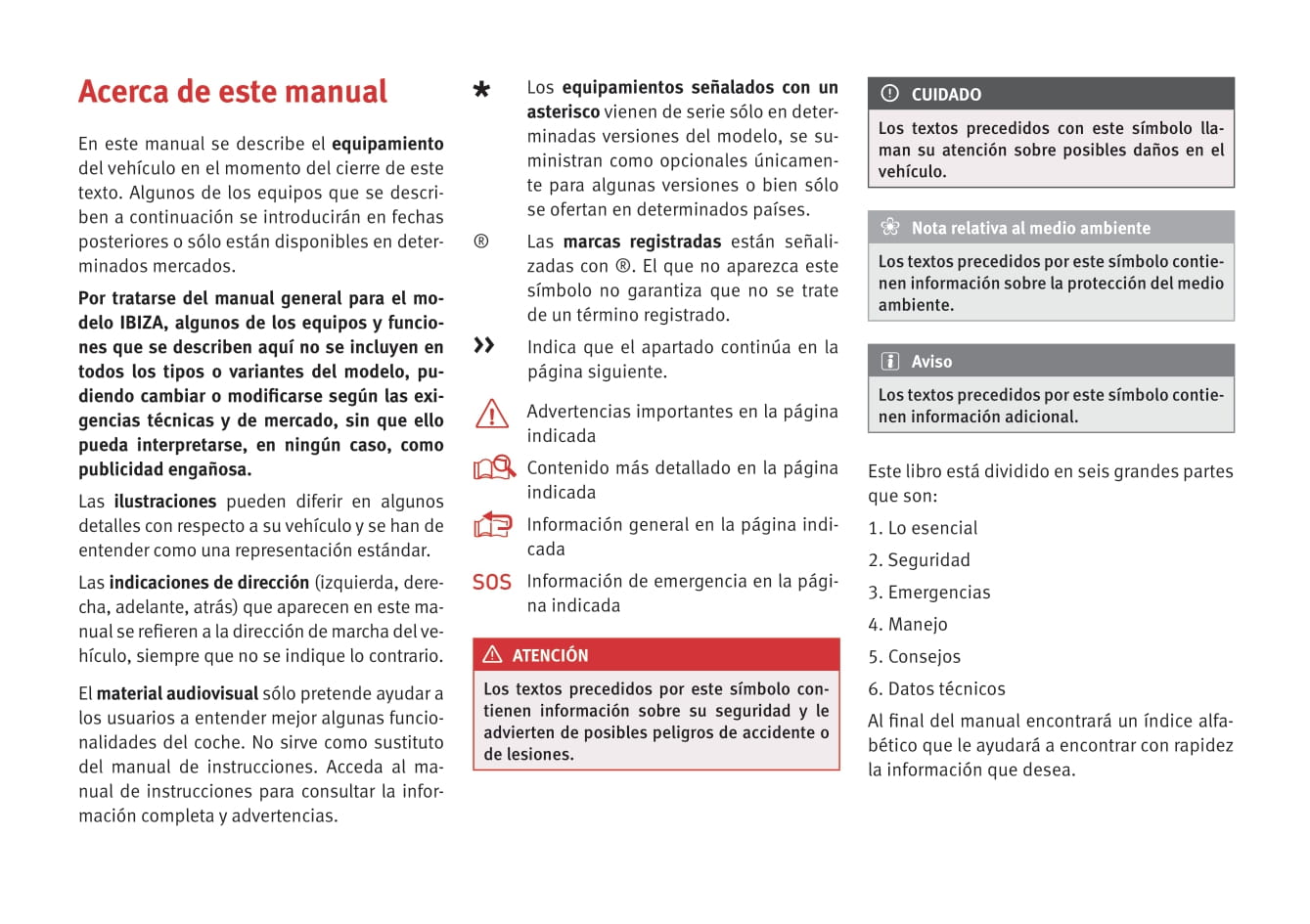 2015-2017 Seat Ibiza Manuel du propriétaire | Espagnol