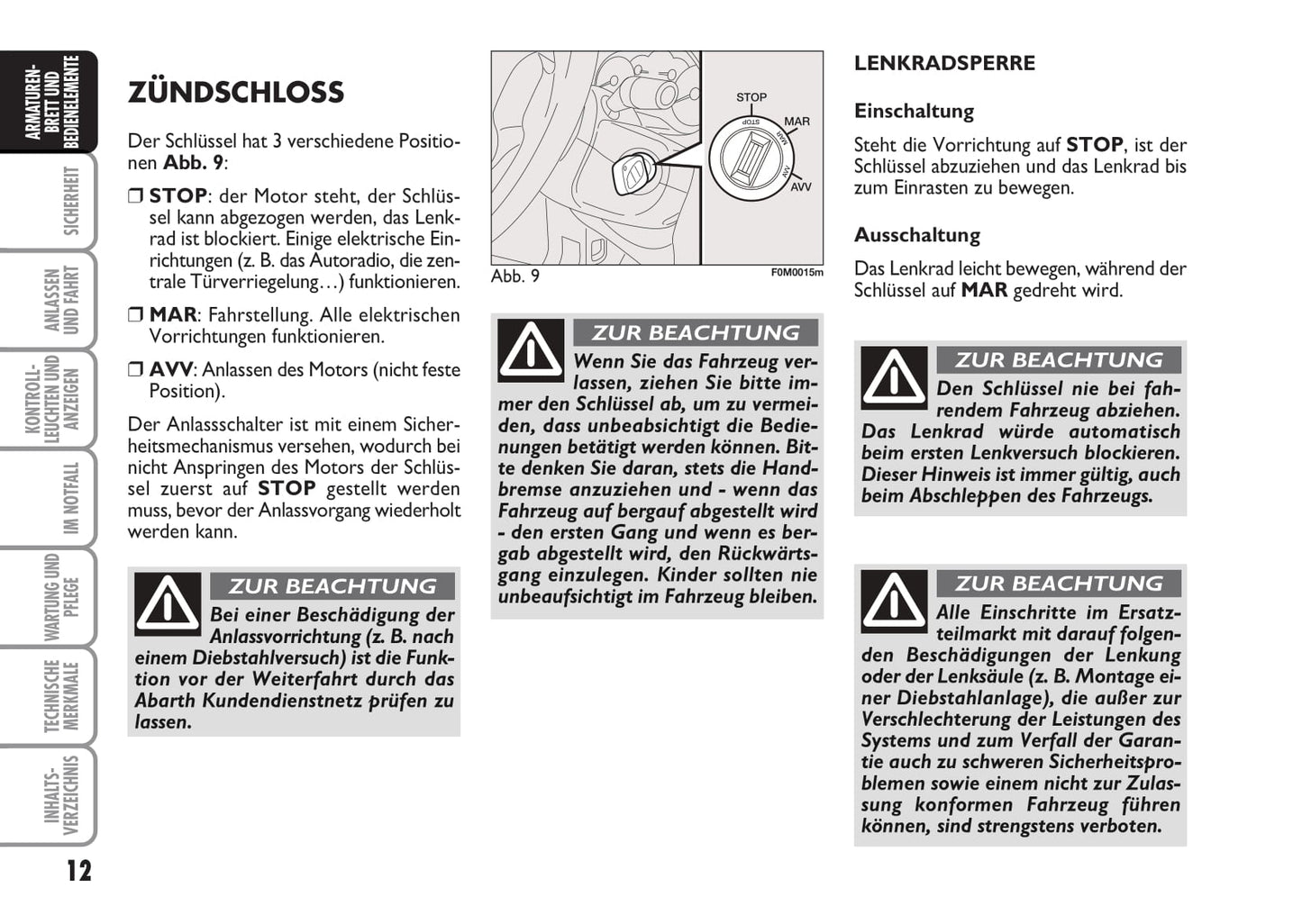 2008-2010 Abarth Grande Punto Owner's Manual | German